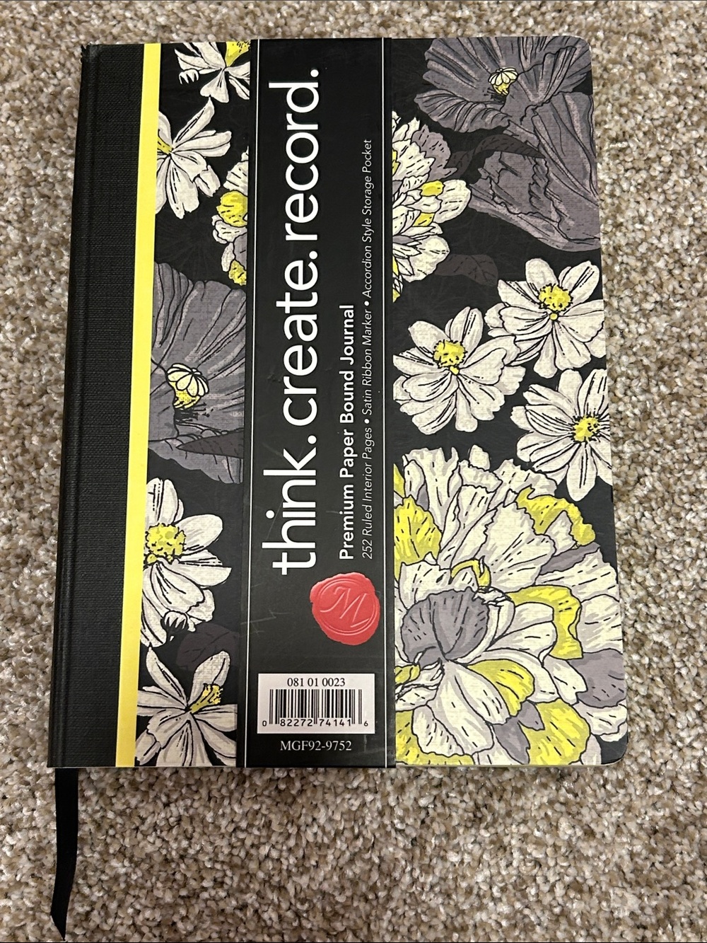 Premium Paper Bound Journal, 252 Pages • Satin Ribbon Marker • Storage Picket